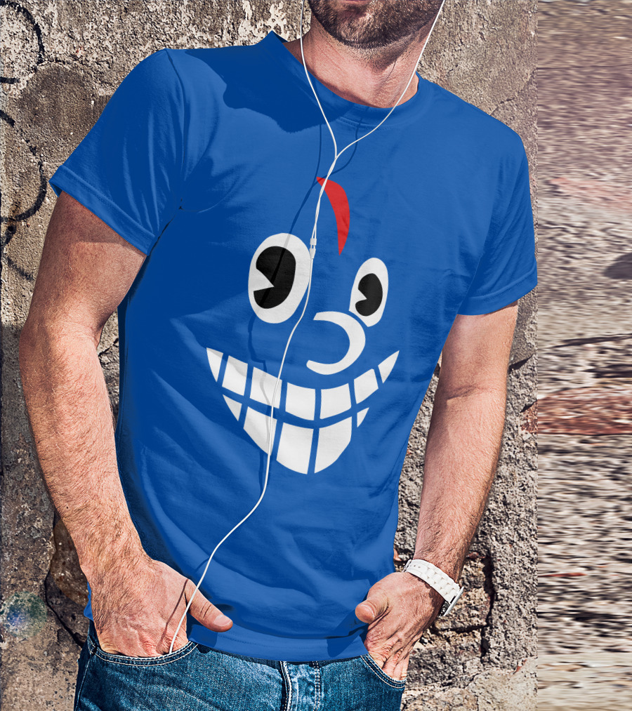 Lil Darkie Merch Blue Face Grin Red Accent T-Shirt