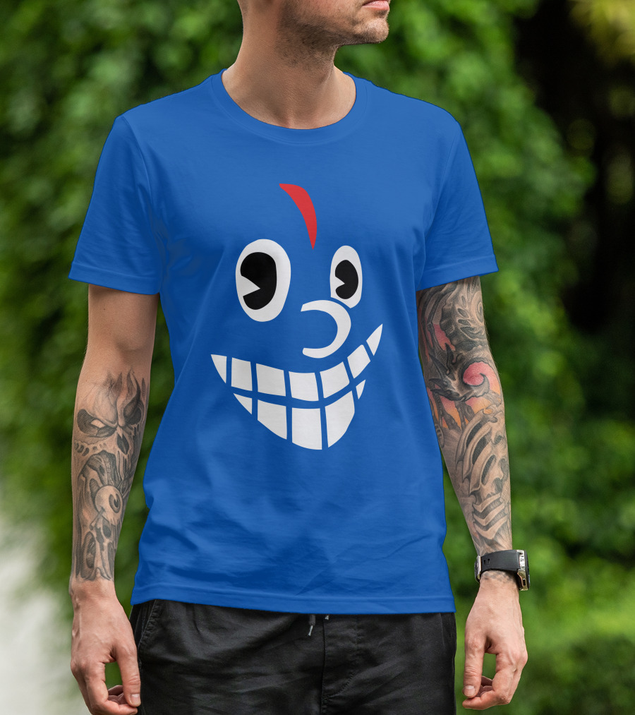 Lil Darkie Merch Blue Face Grin Red Accent T-Shirt
