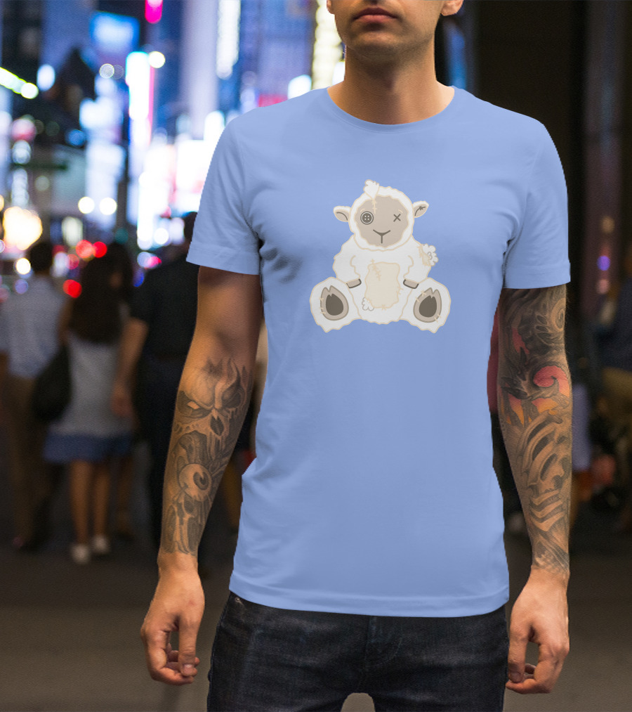 Captain Puffy Merch Sheep Plush Button Eye Patchwork T-Shirt