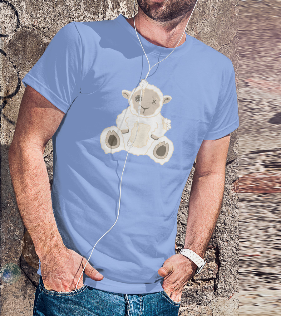 Captain Puffy Merch Sheep Plush Button Eye Patchwork T-Shirt