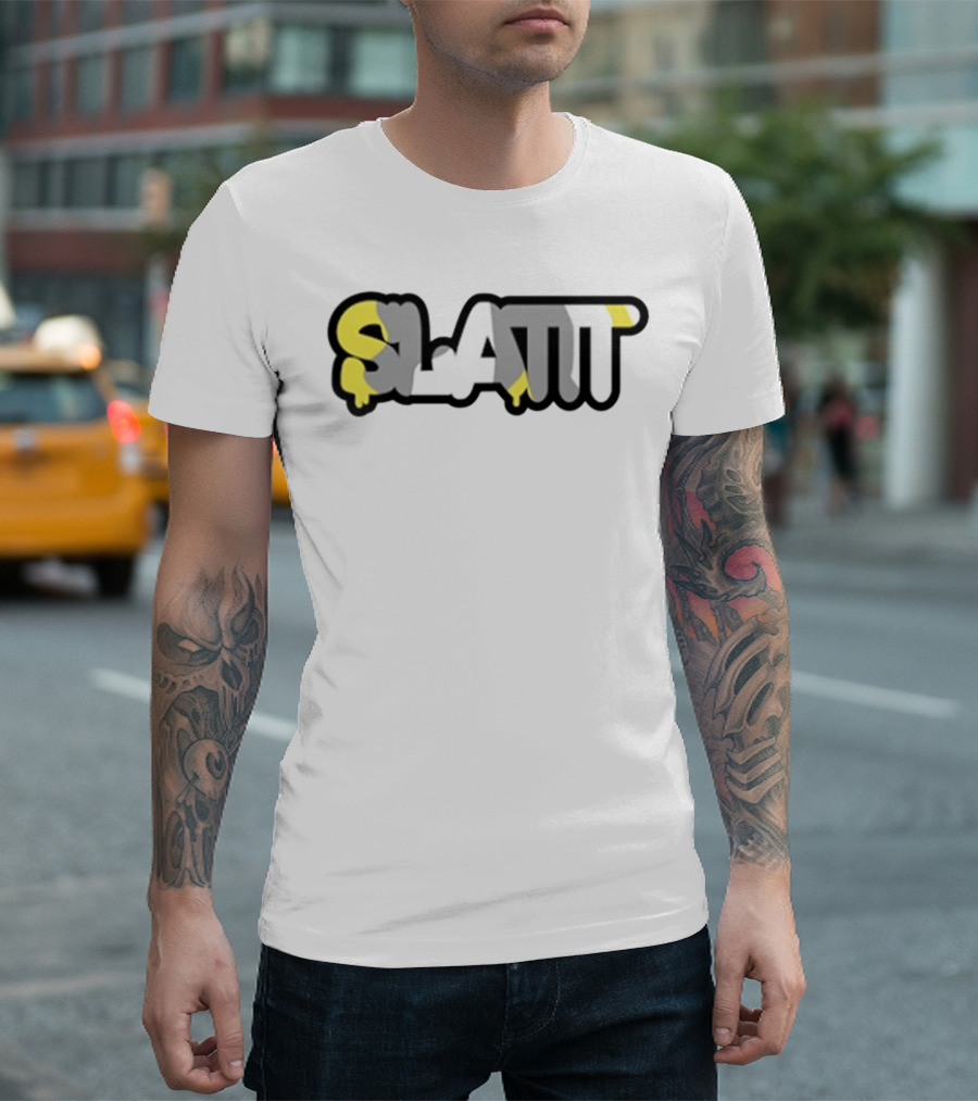 SLATT Graffiti Drip Bold Block Letters T-Shirt