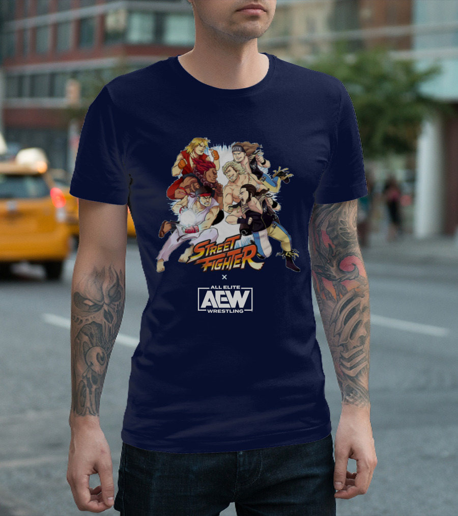 Street Fighter x All Elite Wrestling AEW Collaboration T-Shirt