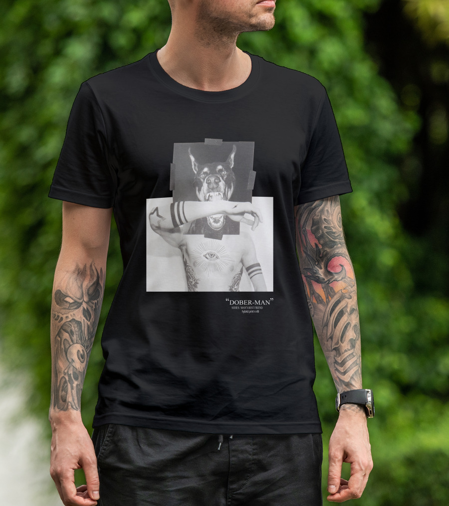 Neil Barrett Dober-Man Sirius Man’s Best Friend Hybrid Print 49 T-Shirt