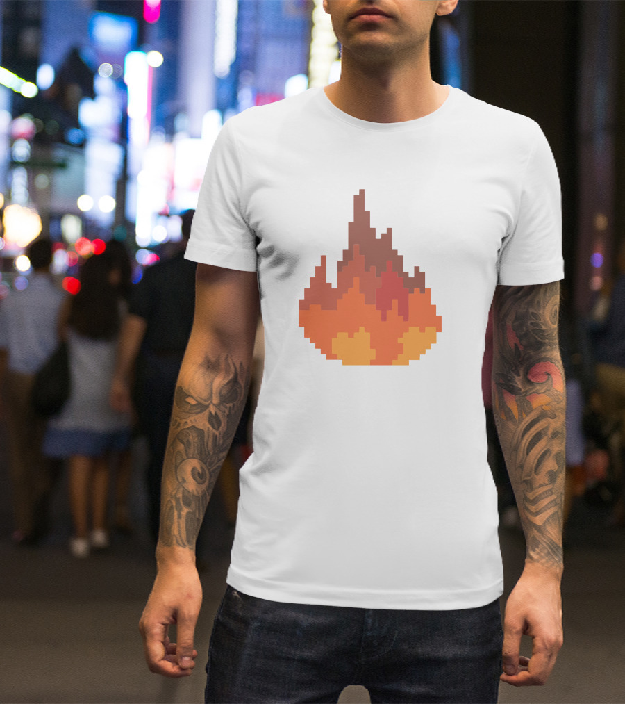 Sapnap Merch Fine Pixel Fire Flames T-Shirt