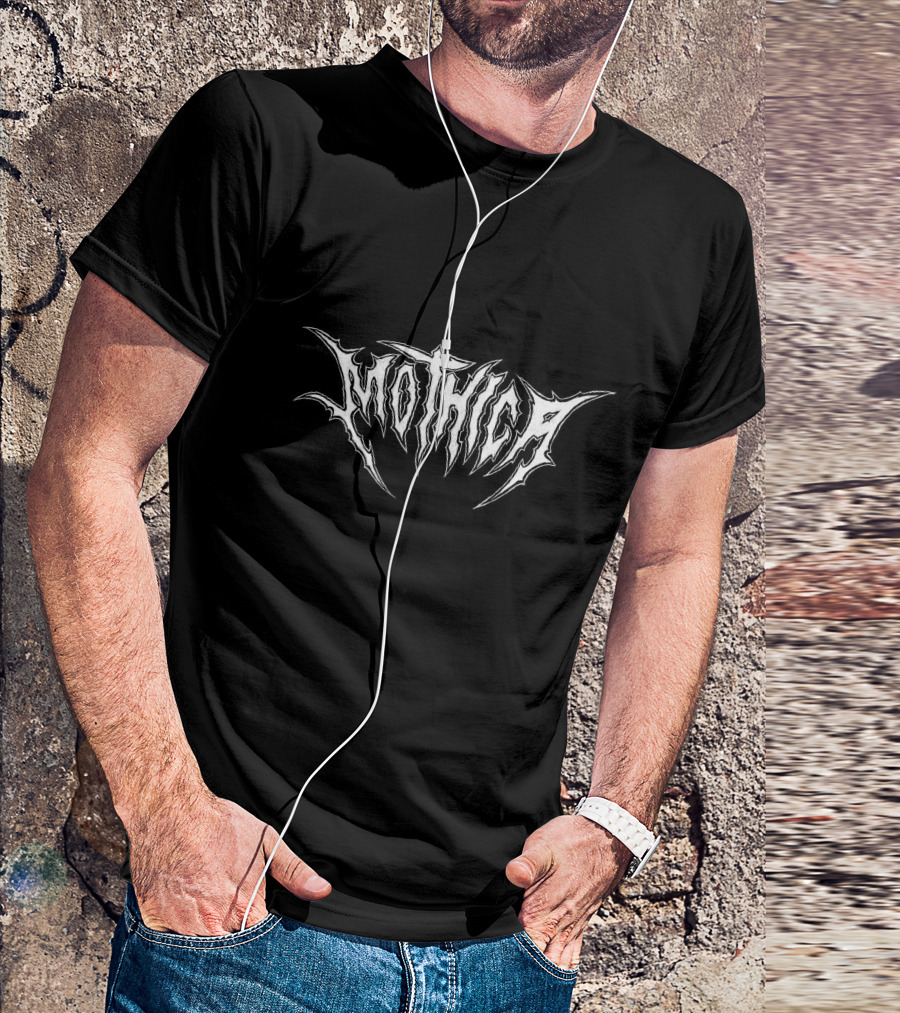Mothica Logo Monochrome Text Style Mothica Merch T-Shirt