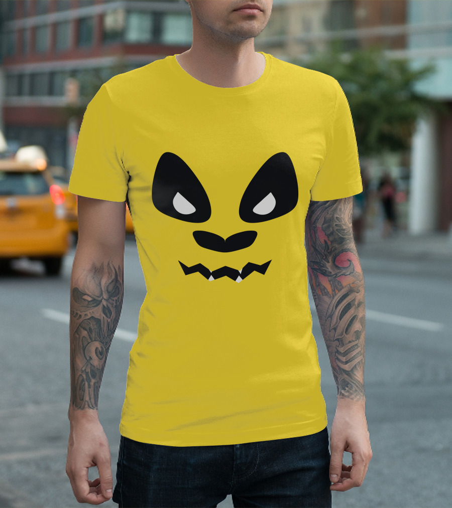 Sapnap Merch Halloween Panda Face Yellow T-Shirt