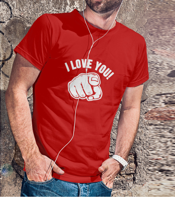 I Love You Fist Motif T-Shirt