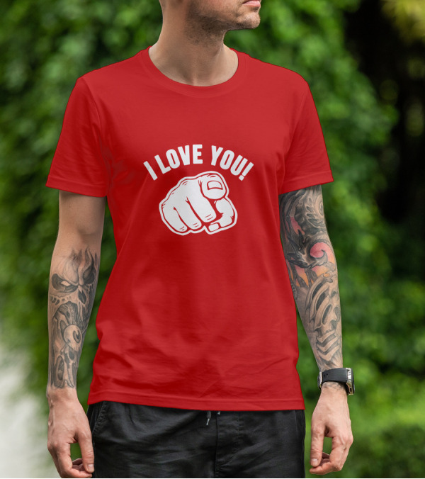 I Love You Fist Motif T-Shirt