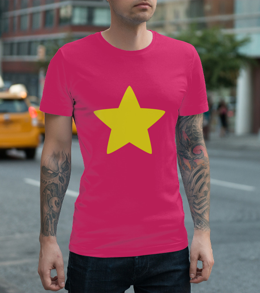 Steven Universe Yellow Star on Pink Background Cosplay T-Shirt