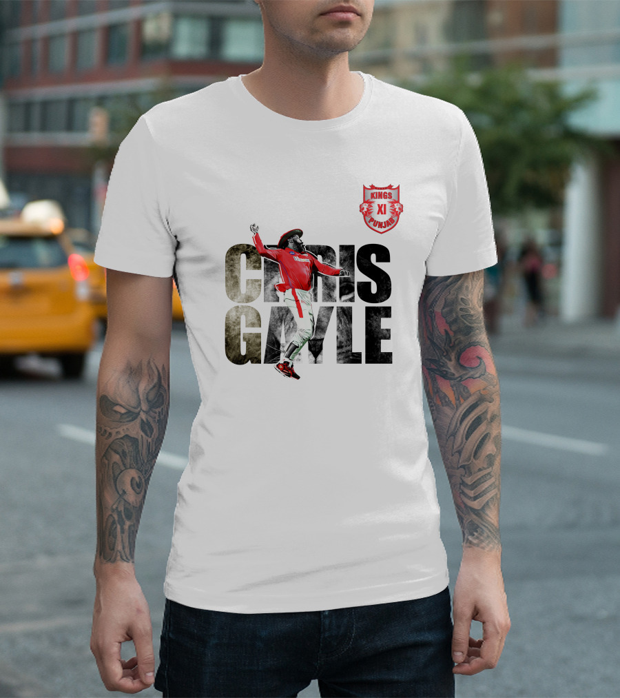 Chris Gayle Kings XI Punjab The King Crown Of The Jungle T-Shirt