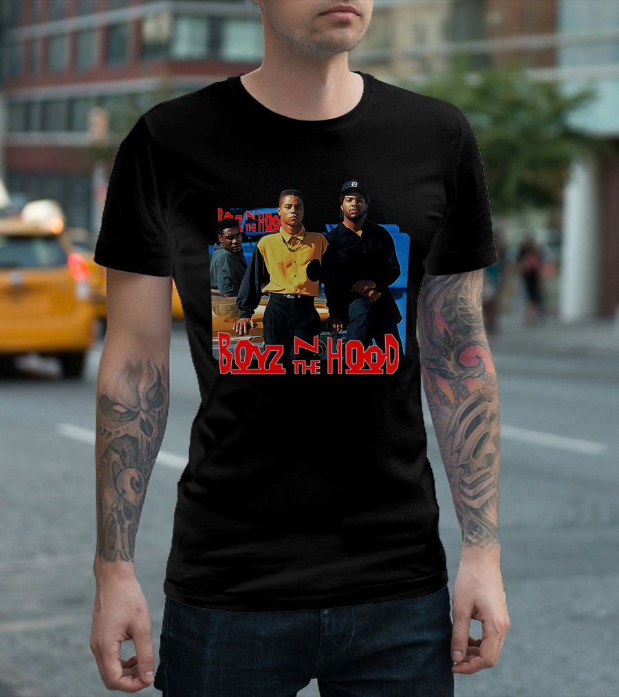 Boyz N The Hood Movie Characters Standing By Car T-Shirt