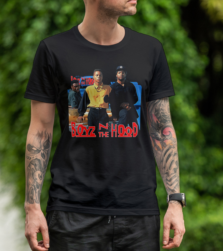 Boyz N The Hood Movie Characters Standing By Car T-Shirt
