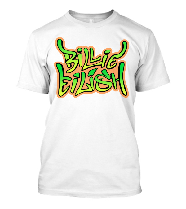Billie Eilish Green Groovy Text Merch T-Shirt