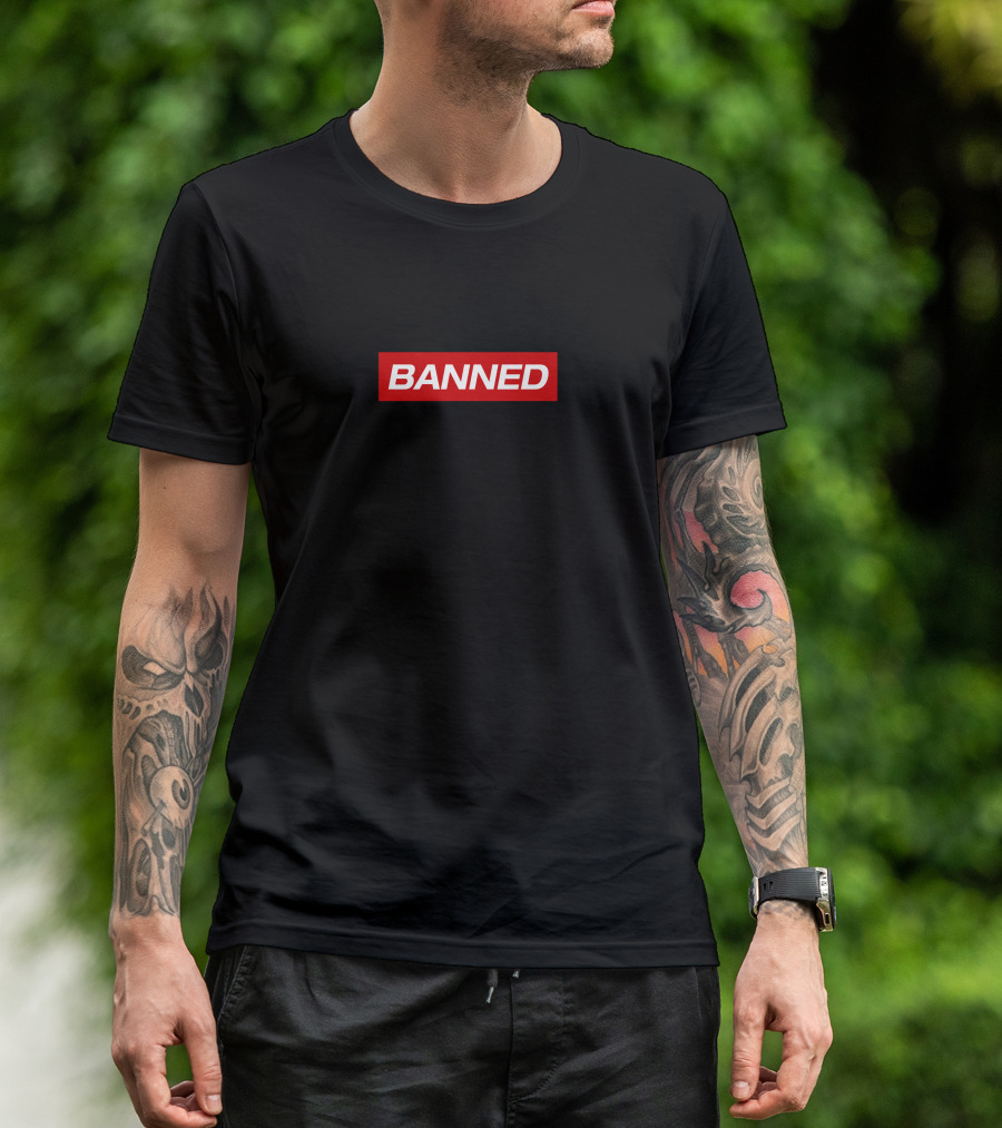 Banned Crank Gameplays Bold Red Block Text T-Shirt