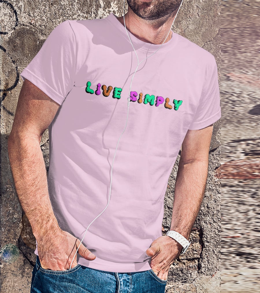 Simply64store Live Simply Playful Colorful Typography T-Shirt