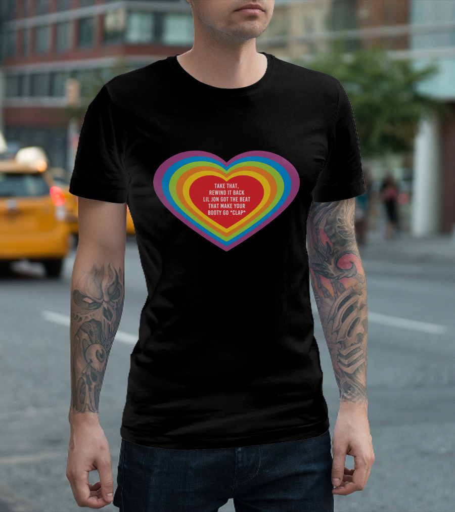 Sarahbaska Lil Jon Booty Clap Rewind Heart T-Shirt