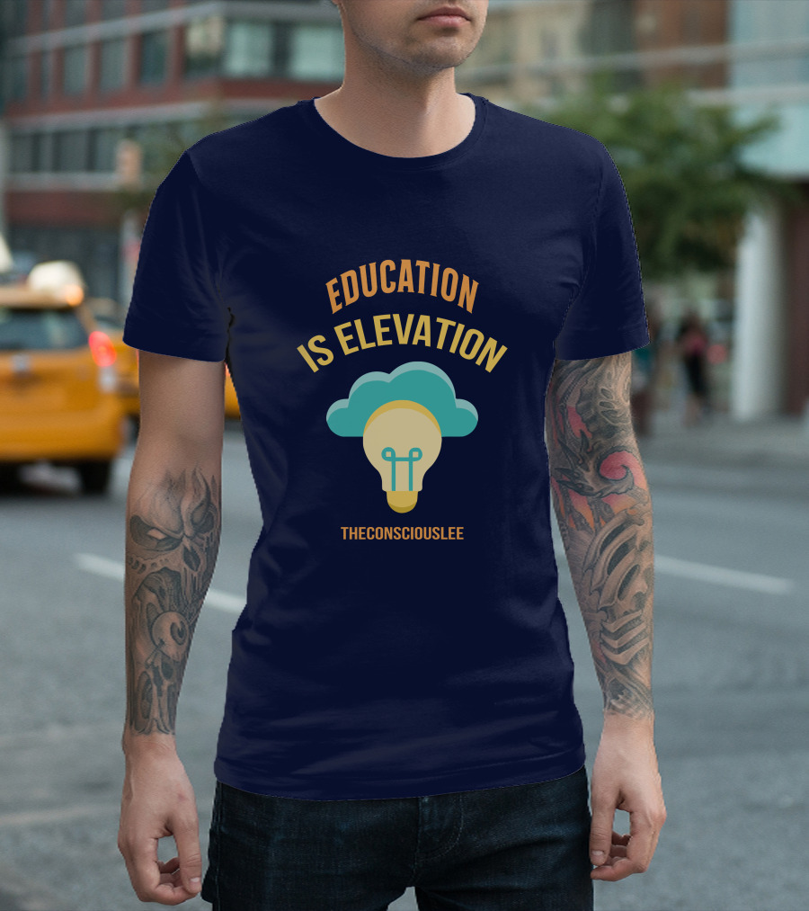 Education Is Elevation The Consciouslee Light Bulb and Cloud T-Shirt