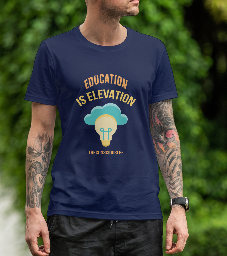 Education Is Elevation The Consciouslee Light Bulb And Cloud T-Shirt