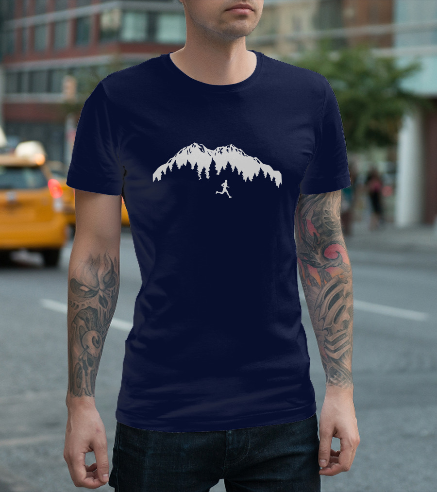 Trail Runner in Mountains Forest T-Shirt