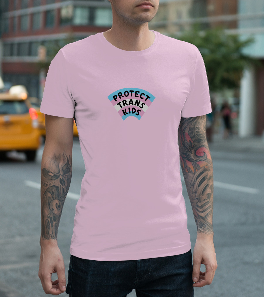 Protect Trans Kids Rainbow Flag Katiemckorra T-Shirt