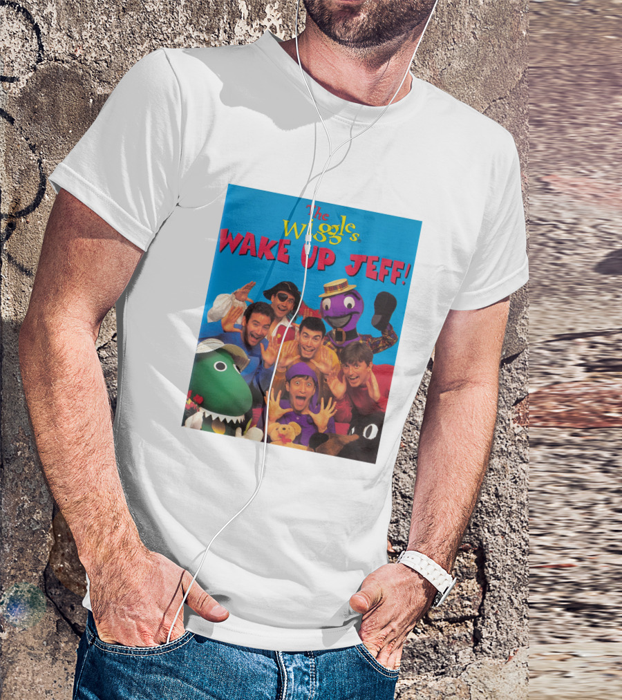 The Wiggles Wake Up Jeff Characters And Colorful Friends Fun Scene T-Shirt