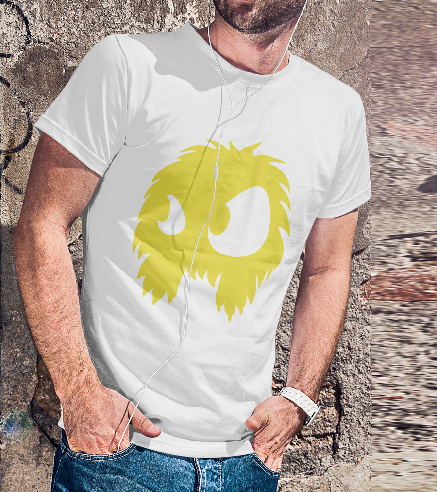 Mcq Monster Flock Mew Yellow Furry Creature Face T-Shirt