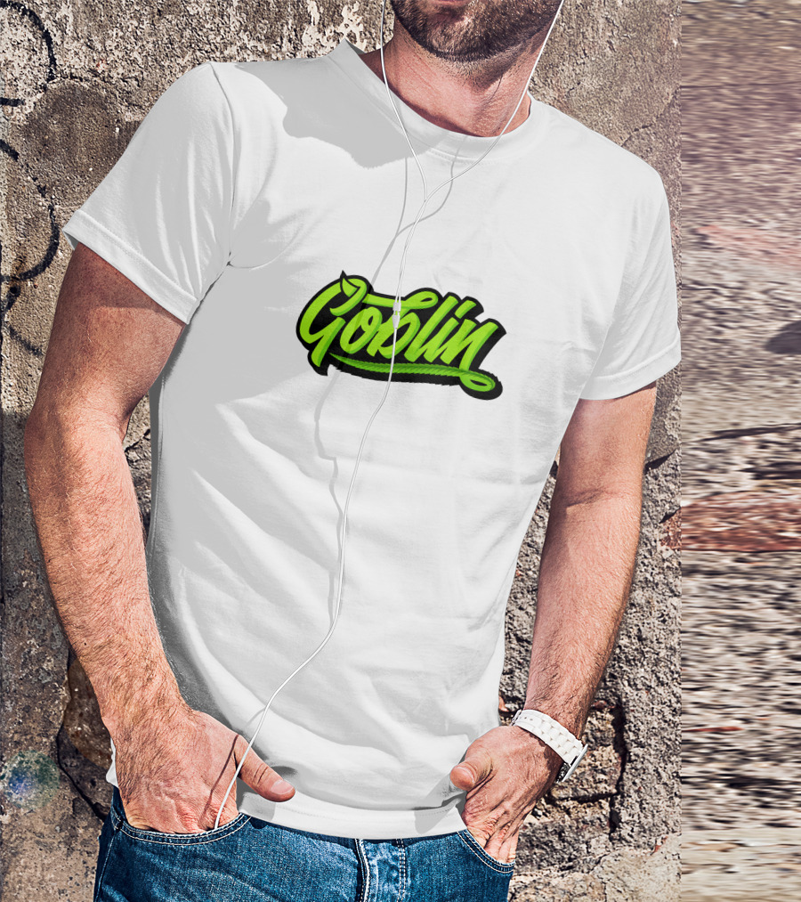 Goblin Merch Logo Graphic Bold Green Script T-Shirt