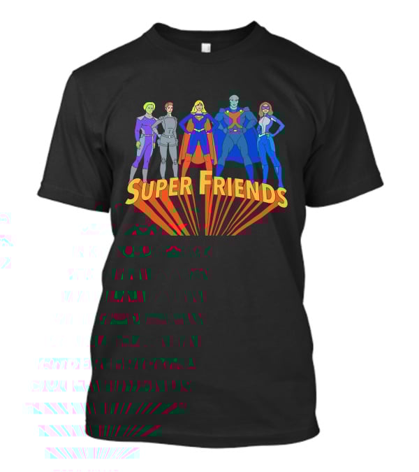 Super Friends Supergirl And Superheroes Team T-Shirt