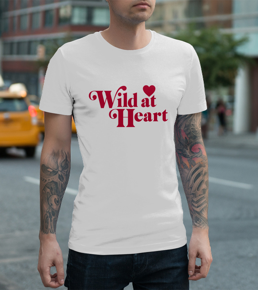 Ldrvillage Merch Wild at Heart Amelia Bold Red Text with Heart T-Shirt