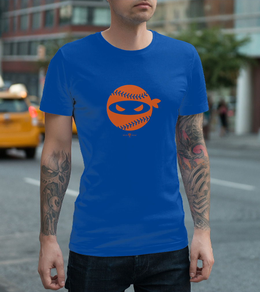 Rotowear Pitching Ninja Baseball Face Taijuan Walker T-Shirt