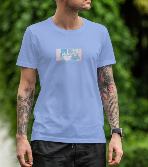 Stay Comfy Lilypichu Merch Window Blue T-Shirt