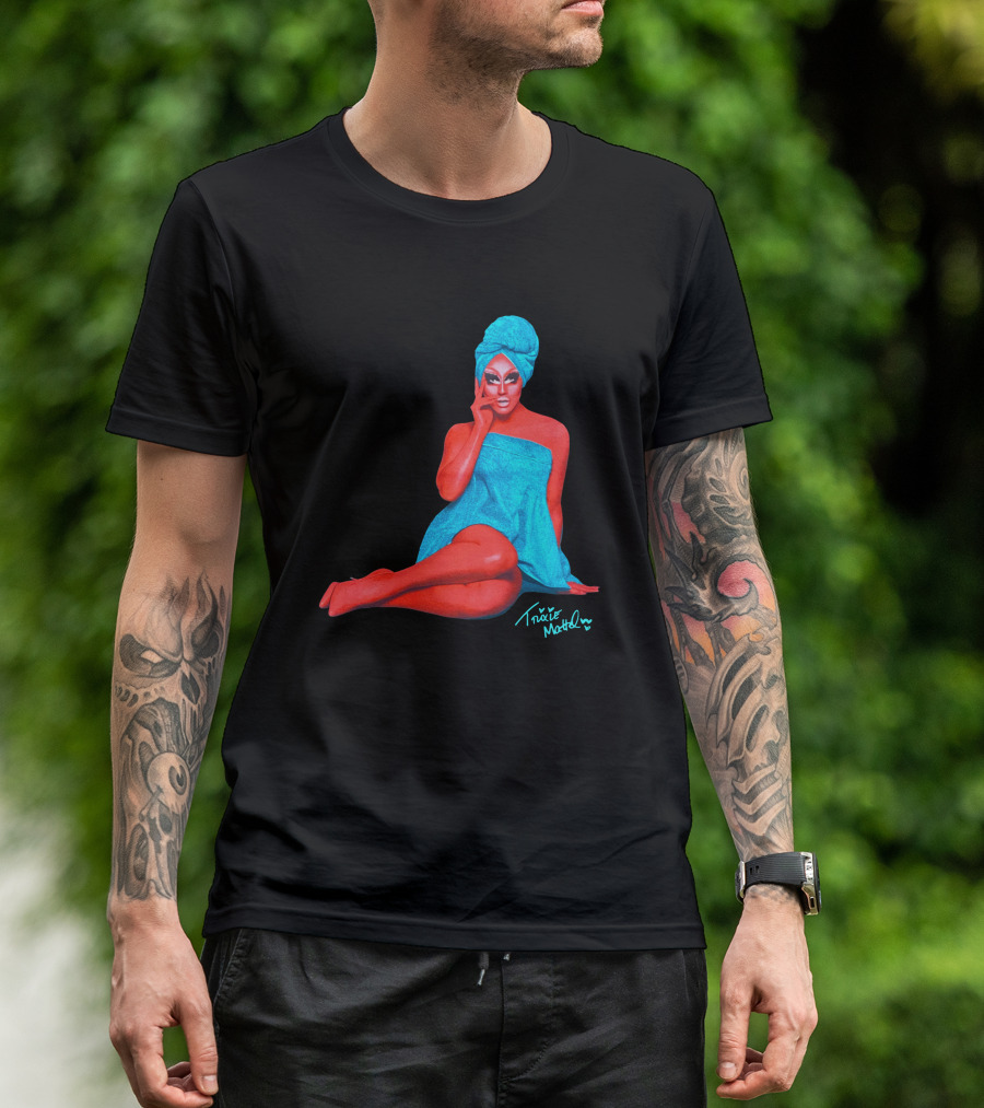 Trixie Mattel Merch Full Coverage Blue Towel And Turban Iconic Pose T-Shirt
