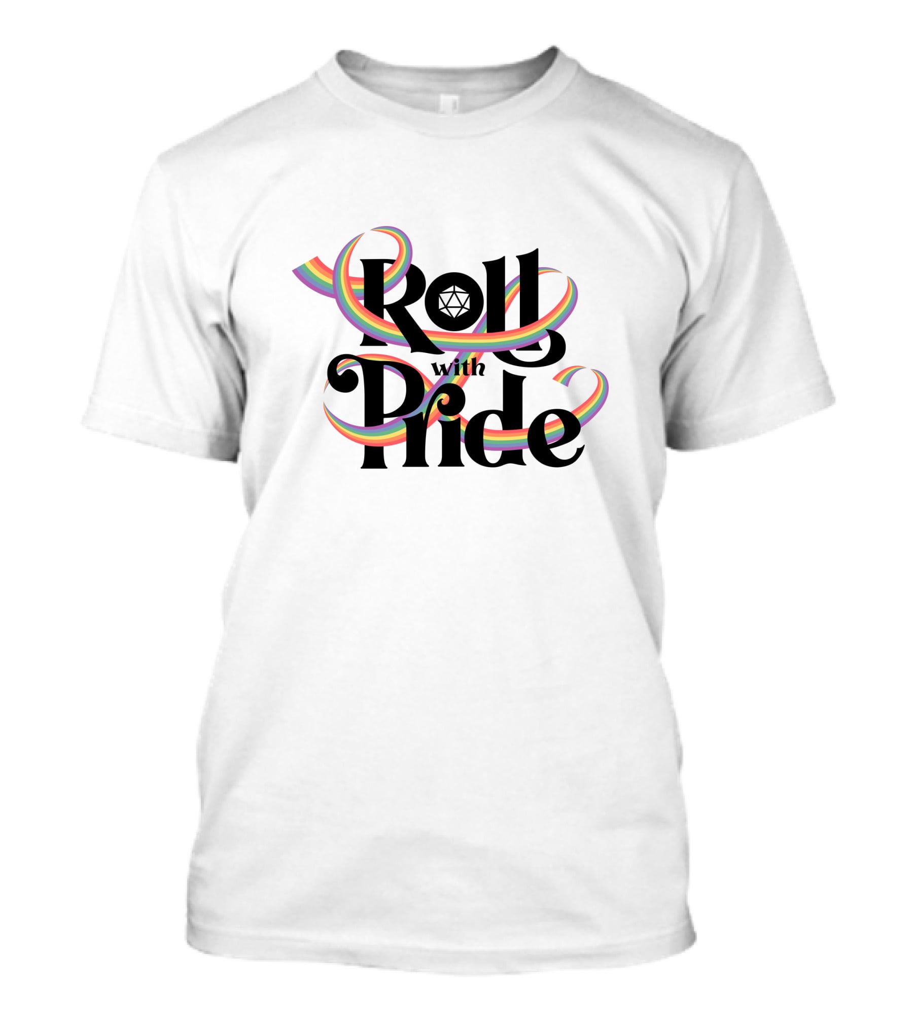 PaolasPixels Merch Roll With Pride Rainbow Dice T-Shirt