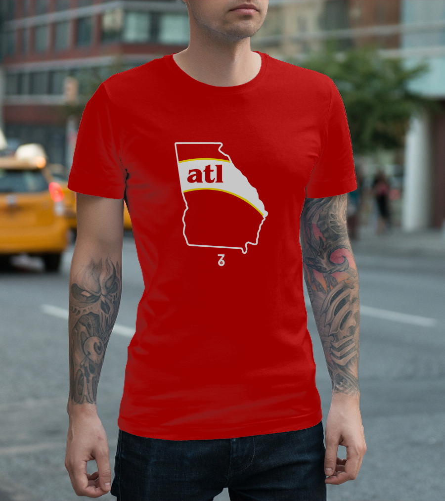 Atlanta ATL State Stripe Seven Six Merch T-Shirt