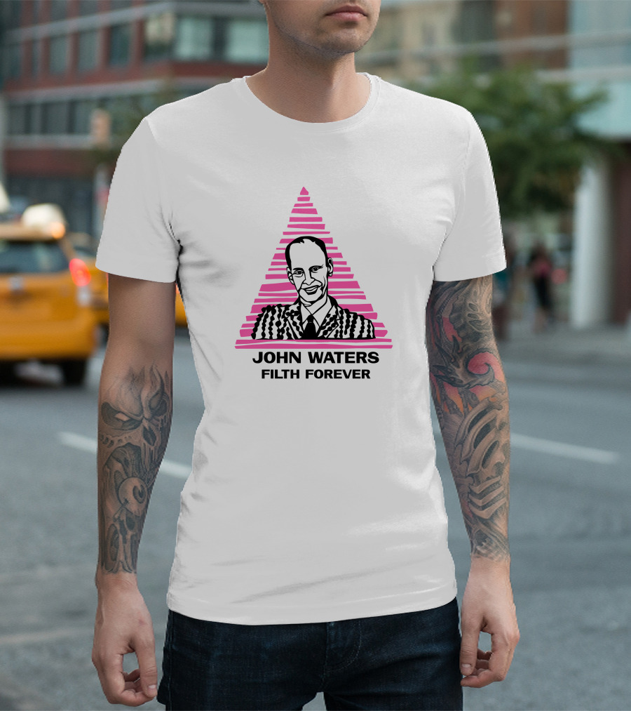 Tees4togo Merch John Waters Filth Forever Iconic Pink Triangle T-Shirt