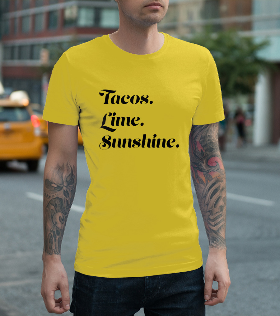 Tacos Lime Sunshine Vibrant Summer Vibes T-Shirt