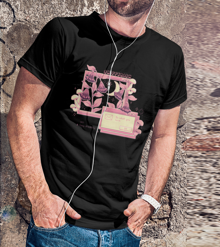 Snifferish Do What You Love Keep Dreaming Floral Pixel T-Shirt