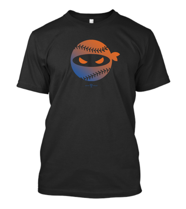 Roto Wear Pitching Ninja Baseball Seam Face New Mets Fans T-Shirt