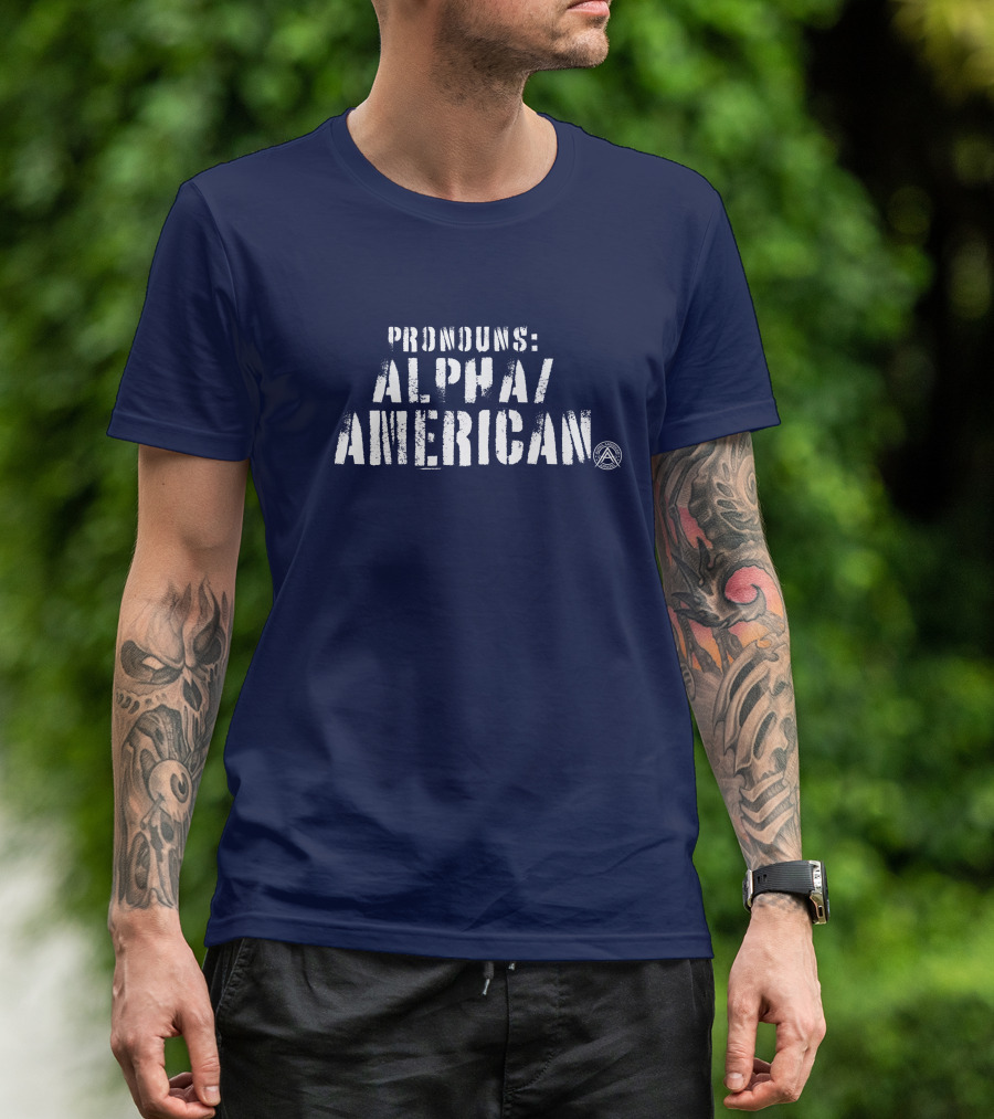 Alpha American Pronouns Alpha American Textured T-Shirt