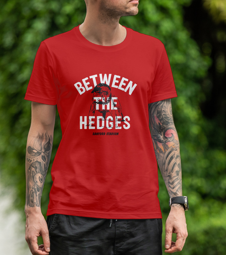 Between The Hedges Sanford Stadium Bulldog T-Shirt