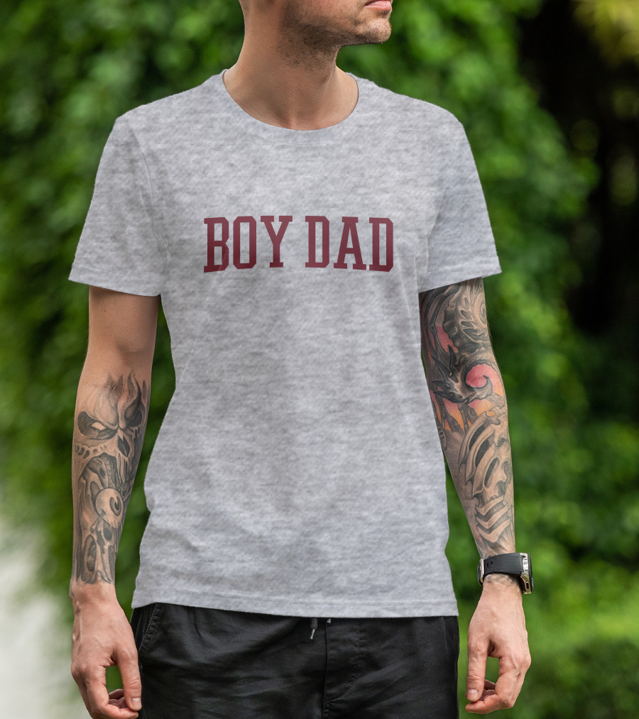 Boy Dad Red Text T-Shirt