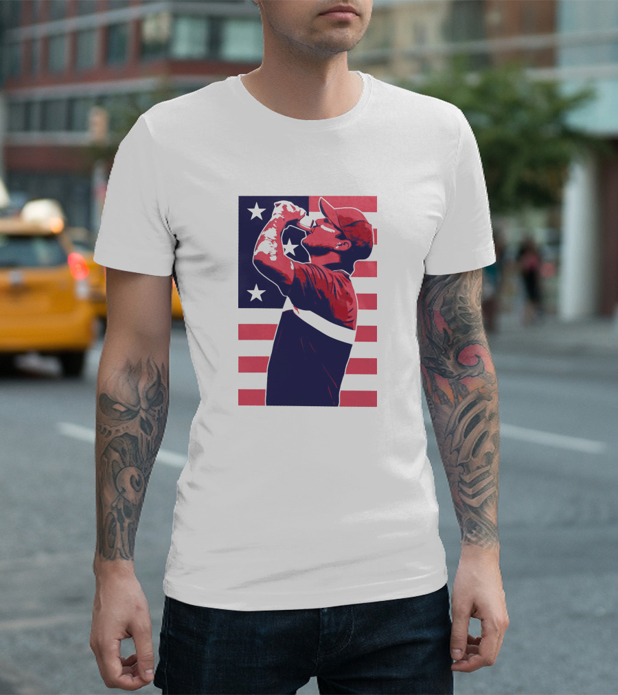 Brooks Koepka The Chug American Flag T-Shirt