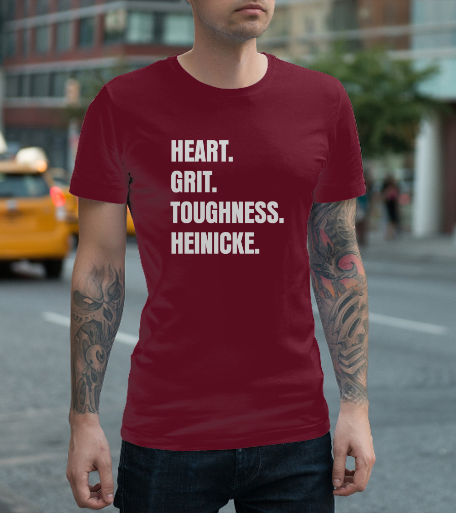 Heart Grit Toughness Heinicke Football Motivation T-Shirt