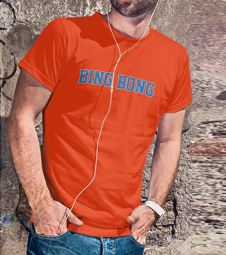 Bing Bong Orange Blue Text T-Shirt