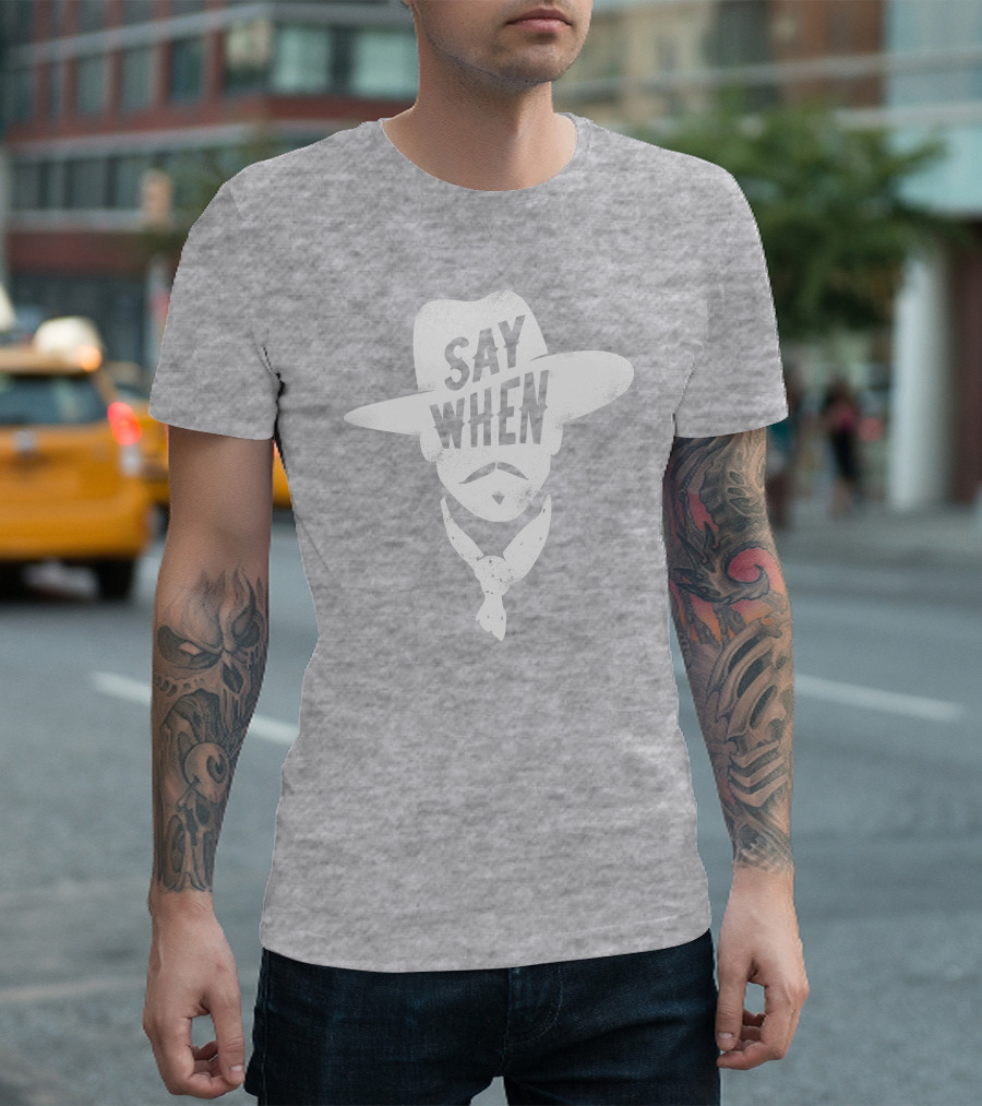 Aaron Rodgers Say When Cowboy Style Vintage Charcoal T-Shirt