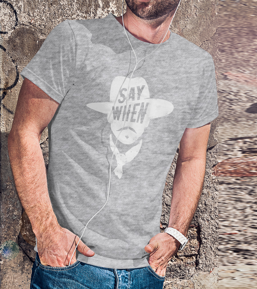 Aaron Rodgers Say When Cowboy Style Vintage Charcoal T-Shirt