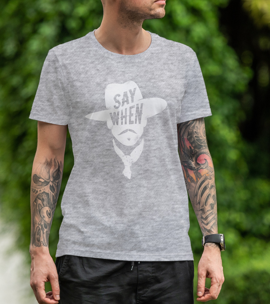 Aaron Rodgers Say When Cowboy Style Vintage Charcoal T-Shirt