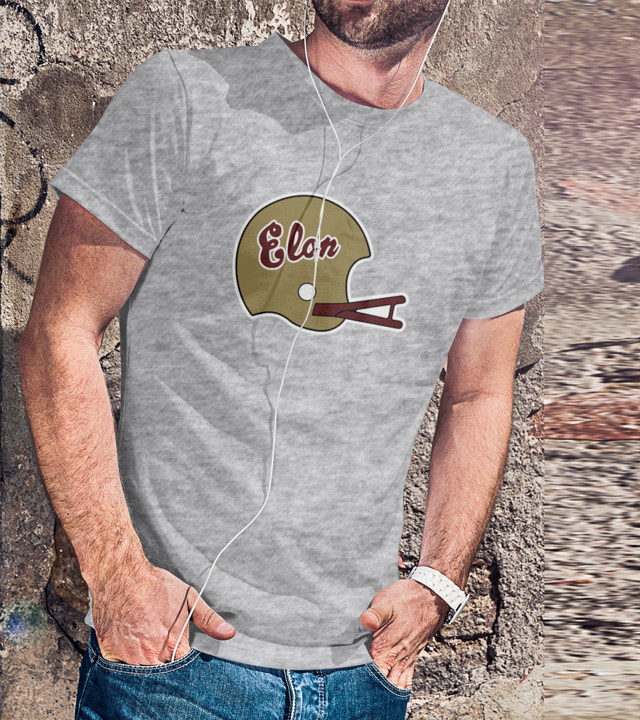 Elon Football Helmet Wes Durham T-Shirt