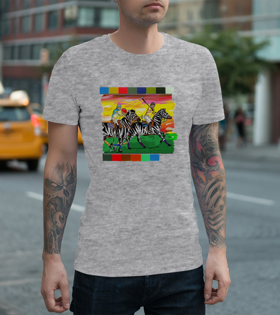 Sir Michael Rocks Premier Politics Polo Riding Zebras Sunset Colors T-Shirt