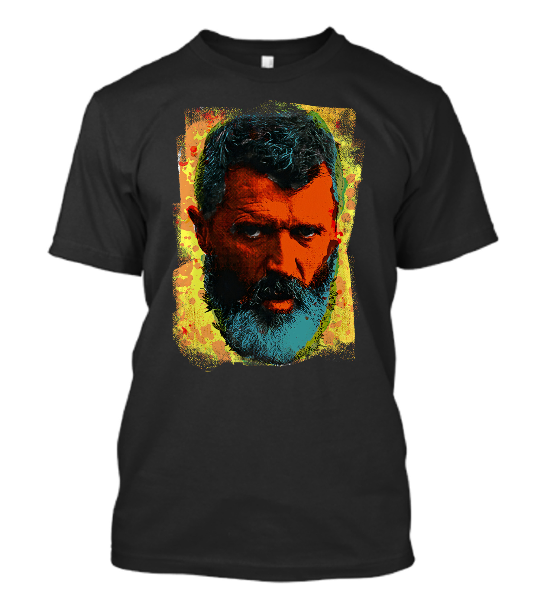 Ian Wright Roy Keane Vibrant Portrait In Colour T-Shirt